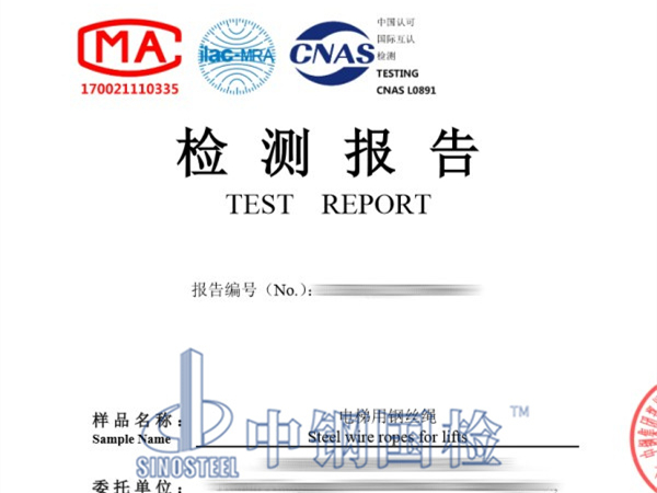 電梯用鋼絲繩檢測(cè)報(bào)告